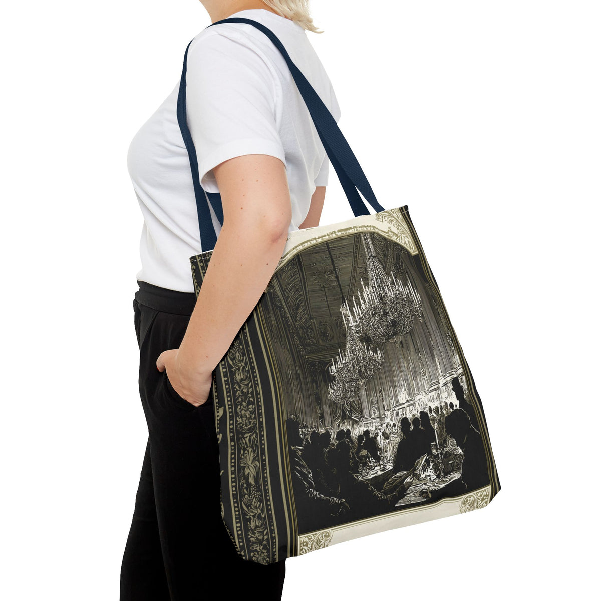 Regency Ballroom Chandelier Tote Bag | Vintage Ballroom Scene