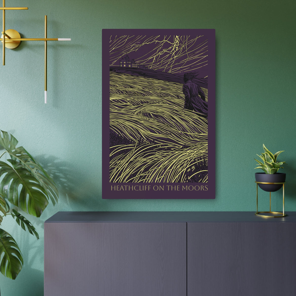 "Heathcliff on the Moors" - Gothic Literary Wall Decor Metal Print