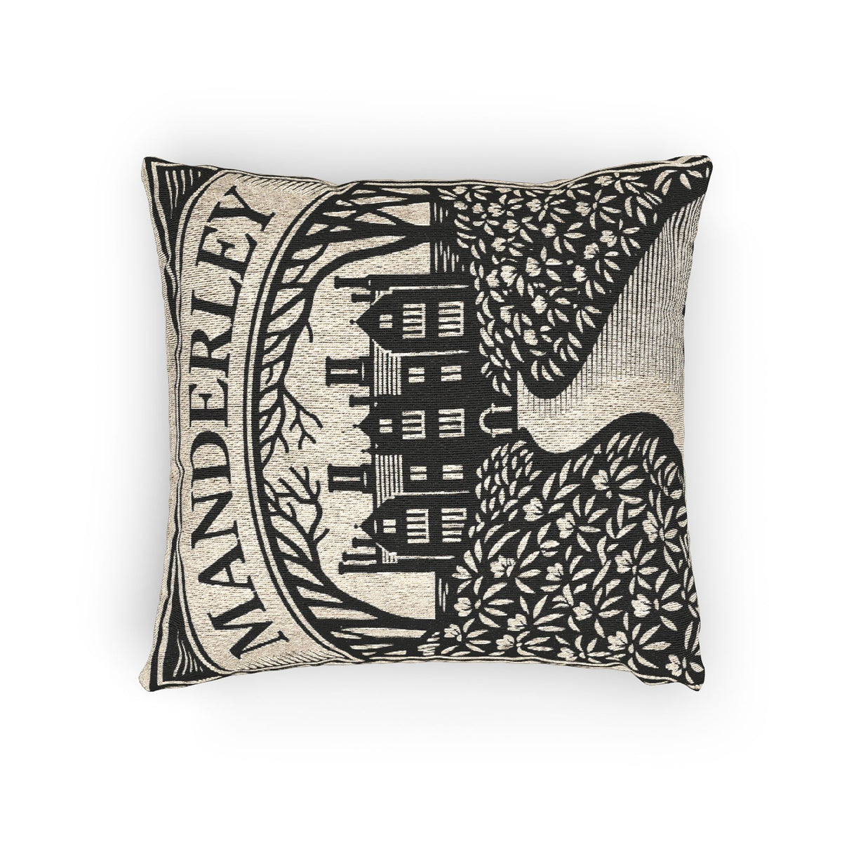 Manderley Estate Woven Pillow | Rebecca Literary Tapestry Throw Gothic Manor
