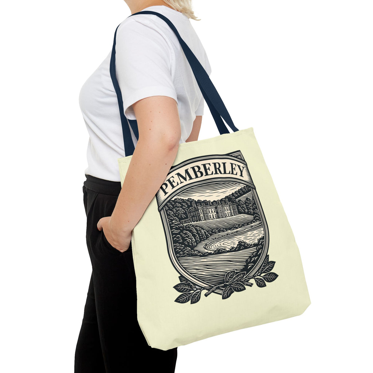 Pemberley Crest Tote Bag — Regency Manor Vintage Shield Canvas Tote
