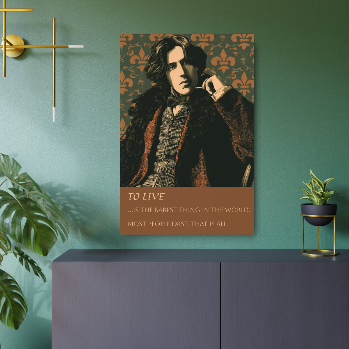 Oscar Wilde Metal Art Print— "To Live...is the Rarest Thing" Quote Wall Decor