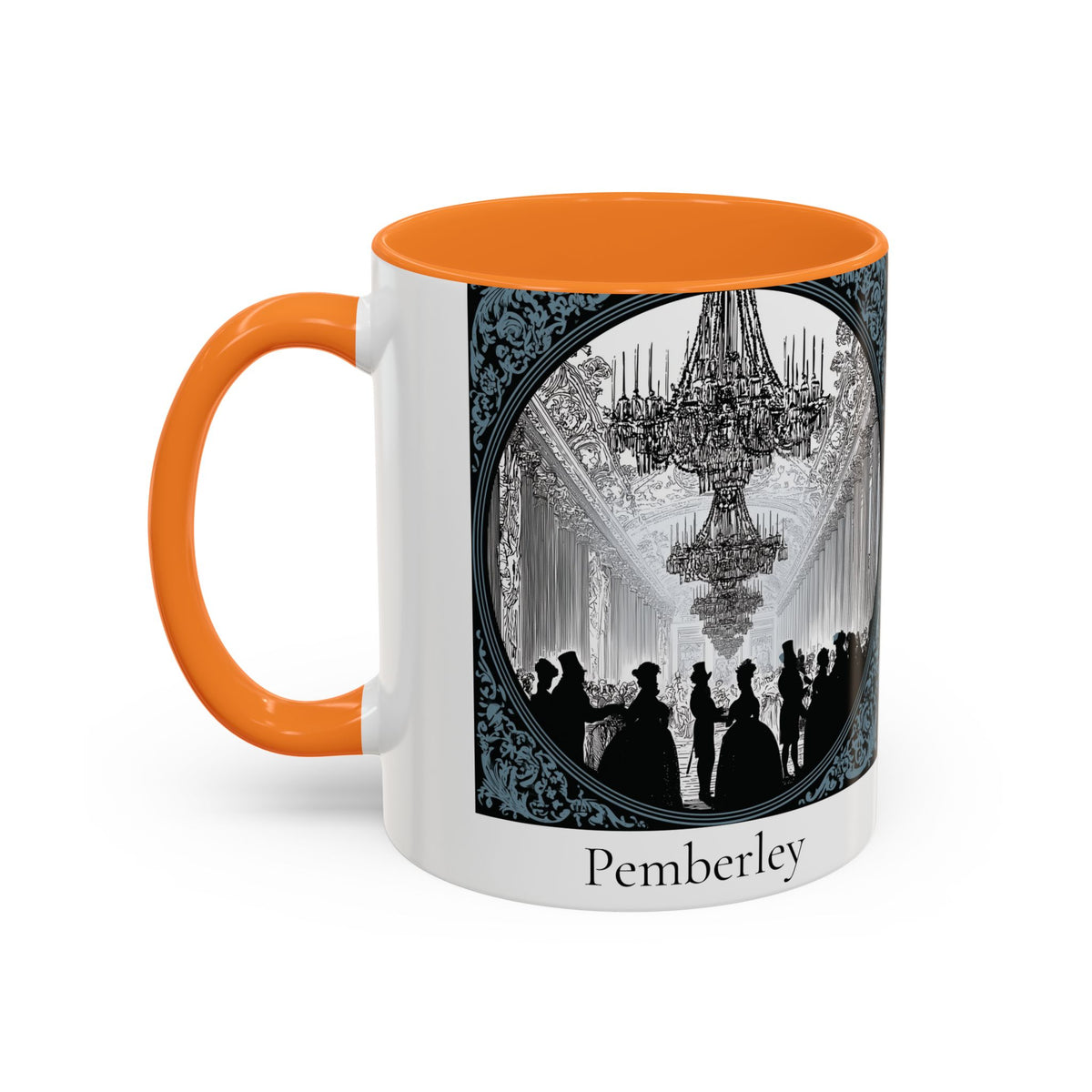 Pemberley Ballroom Illustration Mug | Color Accent Ceramic Mug