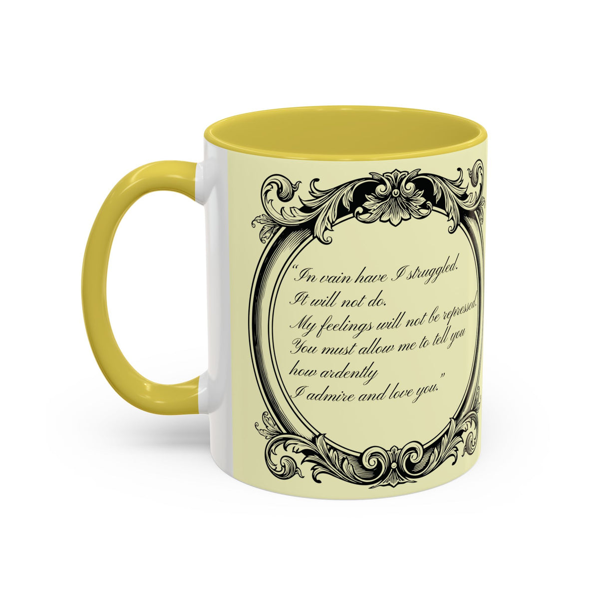 Pride & Prejudice Vintage Illustration Ceramic Mug — Mr. Darcy at Pemberley with Quote (11oz/15oz)