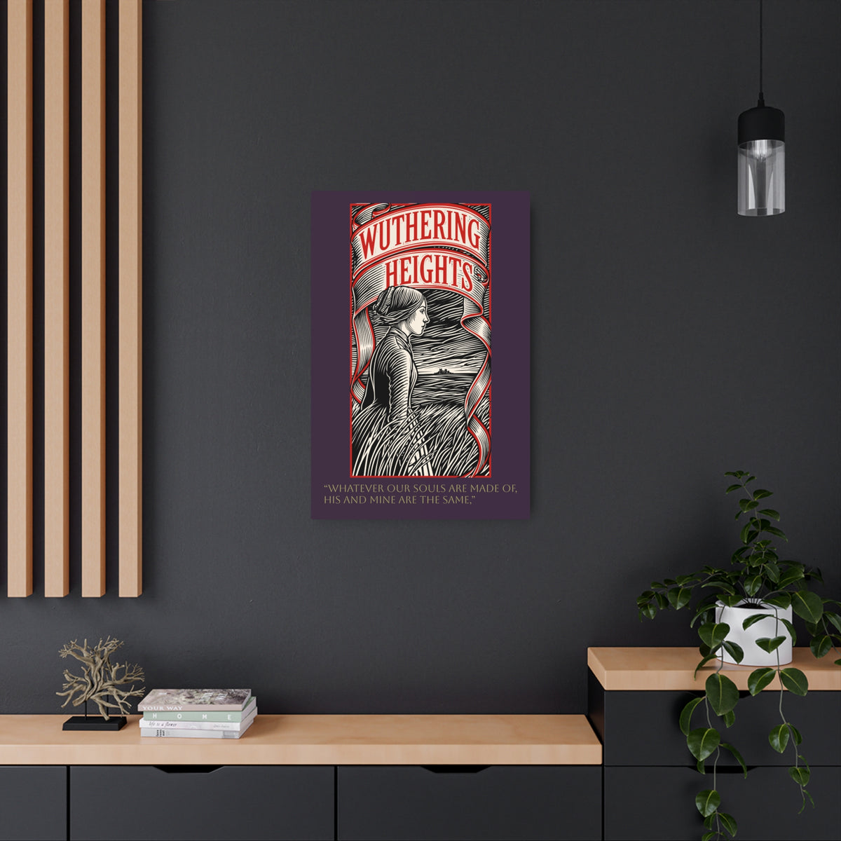 Wuthering Heights Metal Art Print – Gothic Literary Wall Plaque with Quote