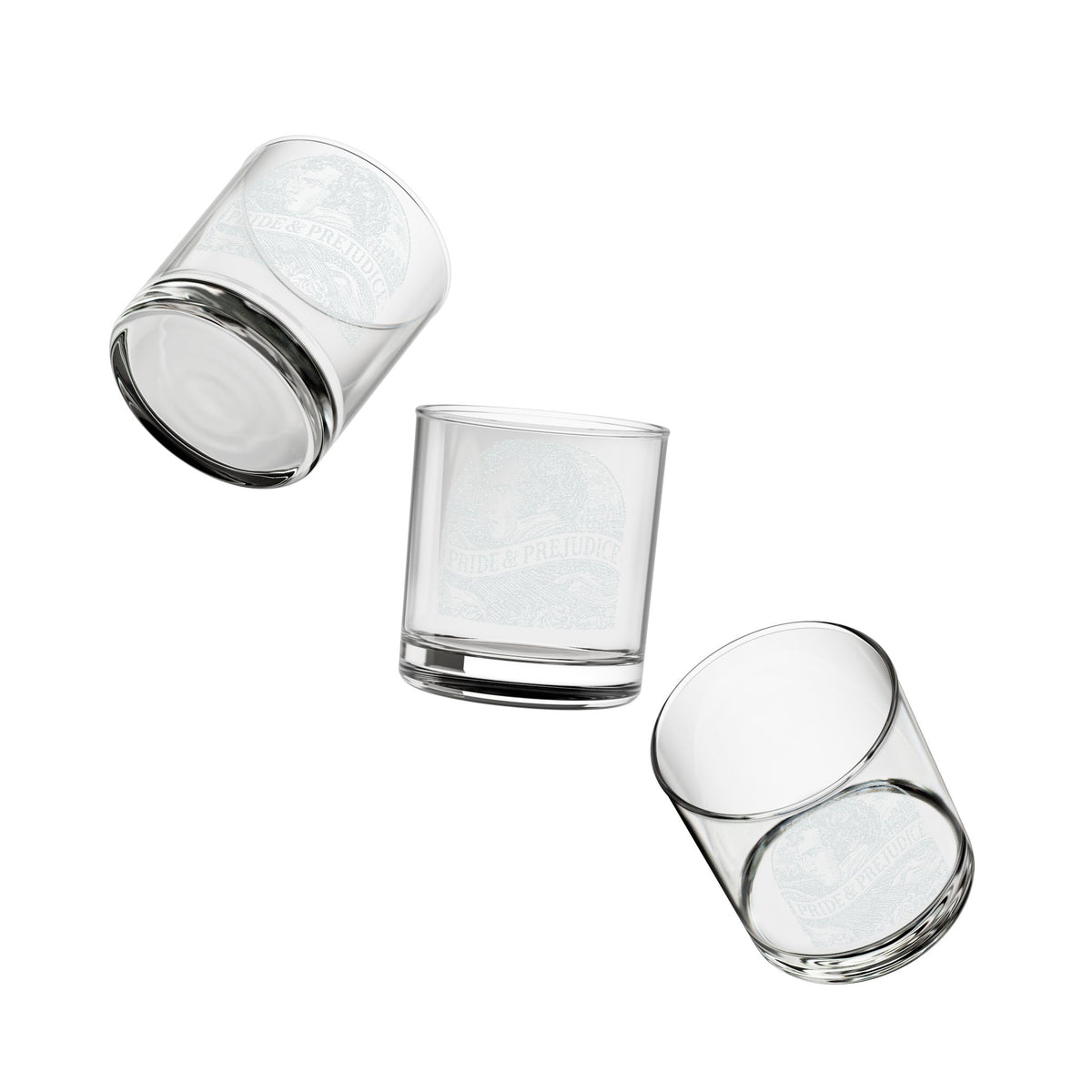 Pride & Prejudice - Fitzwilliam - Whiskey Glass – 10.5 oz Classic Engraved Rocks Tumbler