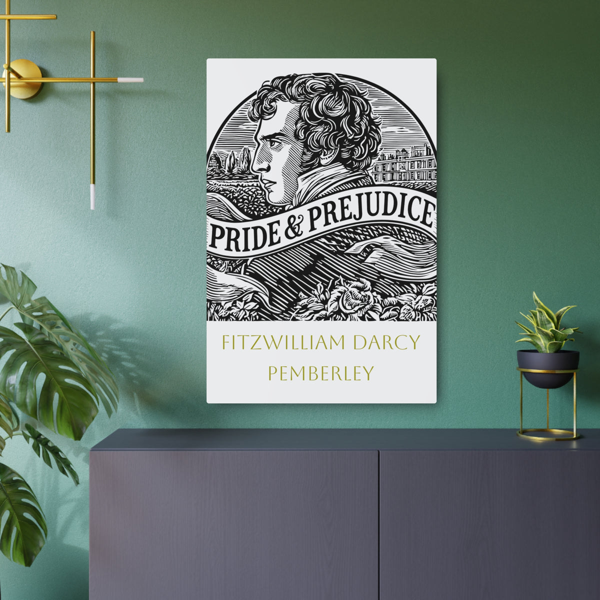 Fitzwilliam Darcy Pemberley Wall Plaque - Pride & Prejudice Metal Art Sign
