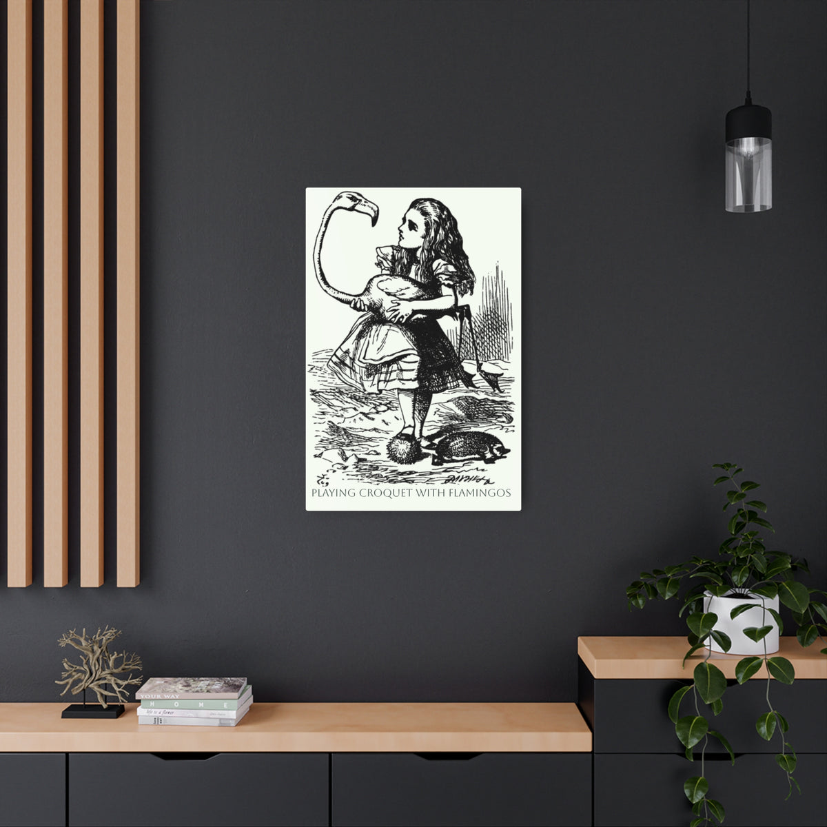 Flamingo Croquet Alice in Wonderland - Metal Art Print