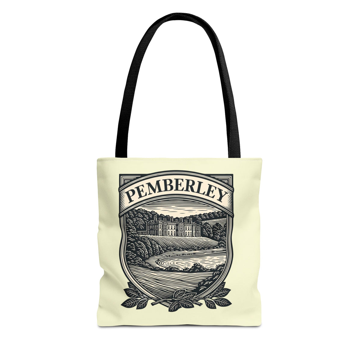 Pemberley Crest Tote Bag — Regency Manor Vintage Shield Canvas Tote