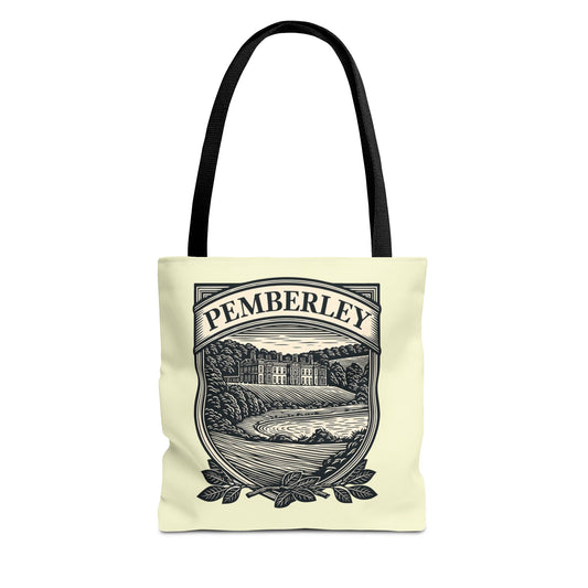 Pemberley Crest Tote Bag — Regency Manor Vintage Shield Canvas Tote