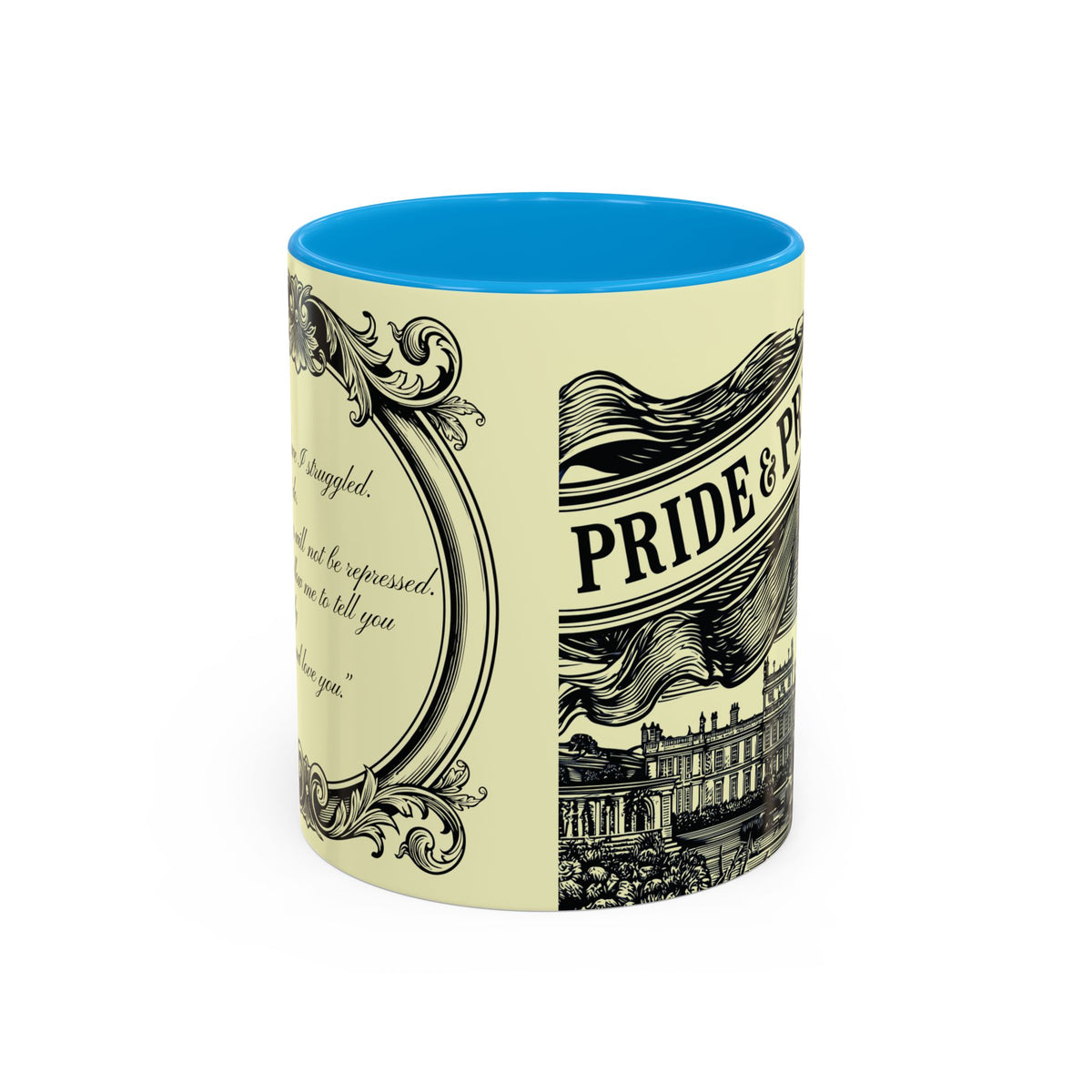 Pride & Prejudice Vintage Illustration Ceramic Mug — Mr. Darcy at Pemberley with Quote (11oz/15oz)