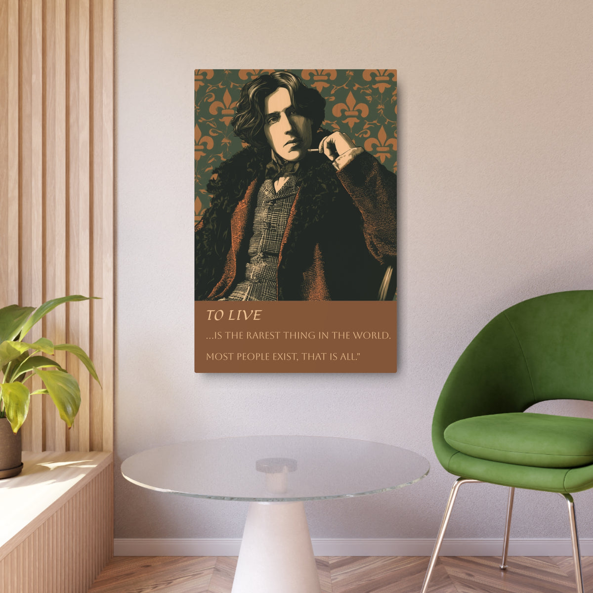Oscar Wilde Metal Art Print— "To Live...is the Rarest Thing" Quote Wall Decor