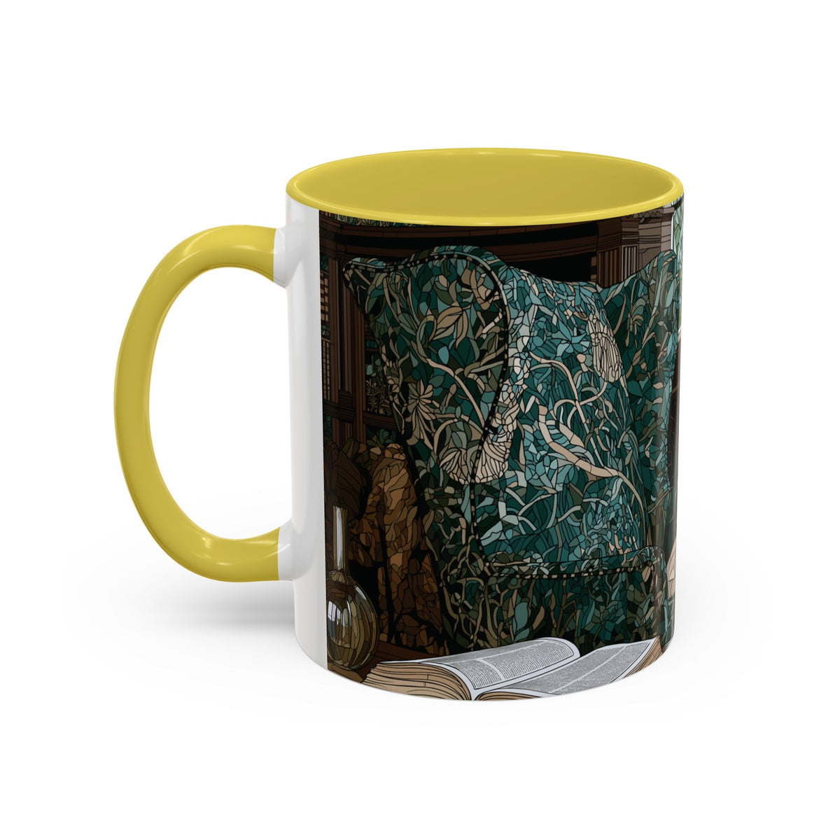 Cozy Reading Nook Cat Mug | Ceramic Coffee Cup 11oz 15oz