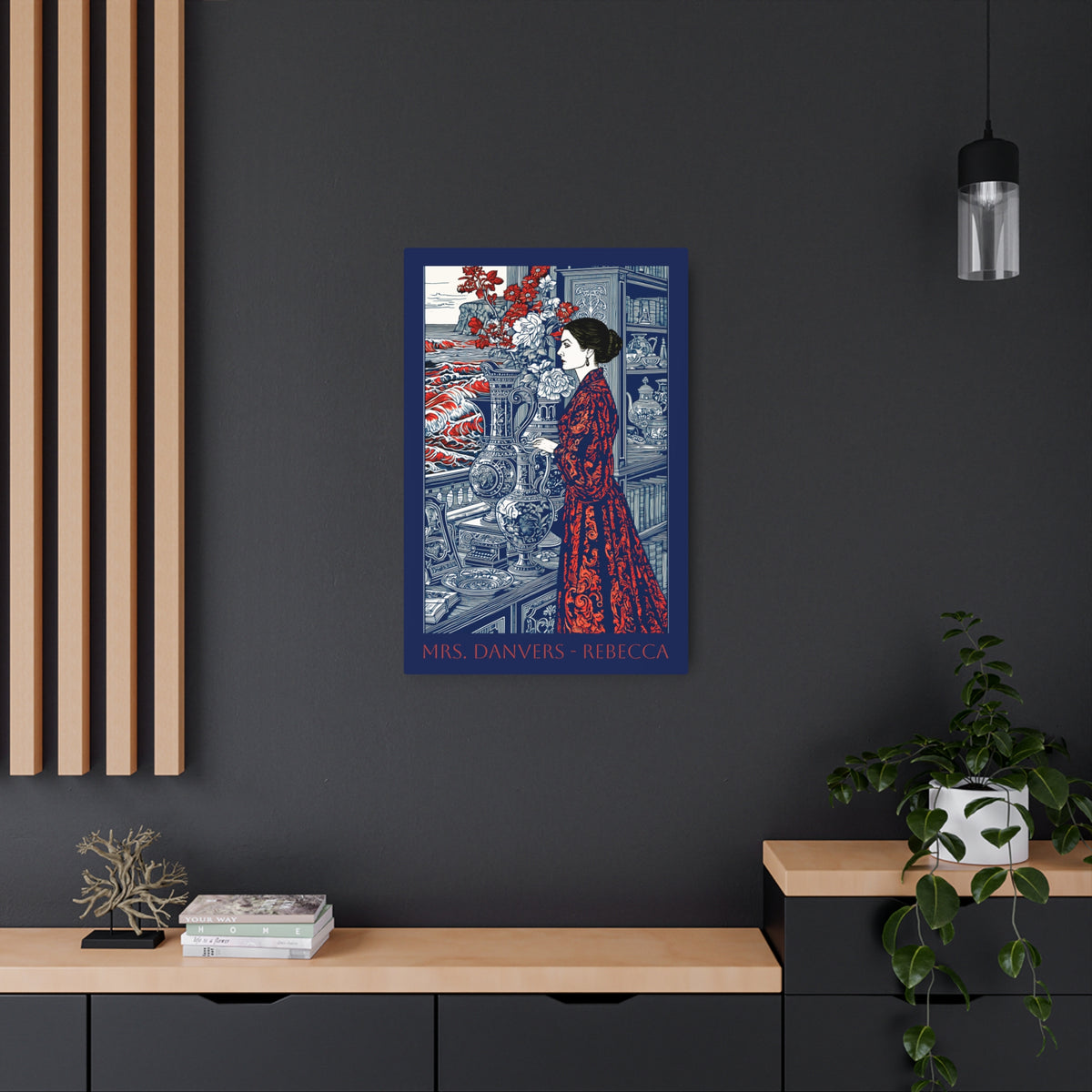 Metal Art Print — "Mrs. Danvers • Rebecca" Vintage Gothic Bookplate Wall Art