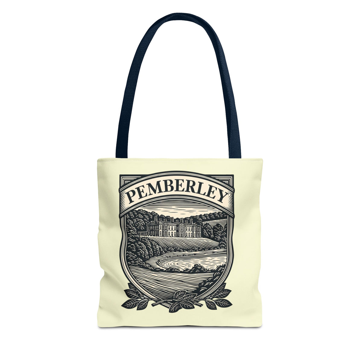 Pemberley Crest Tote Bag — Regency Manor Vintage Shield Canvas Tote