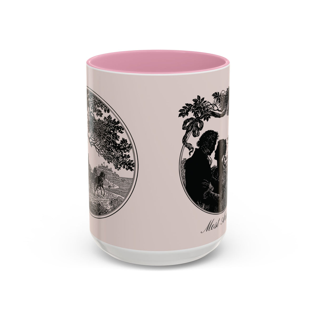 Romantic Vintage Silhouette Mug — "Most Ardently" Tea Coffee Cup (11oz/15oz)
