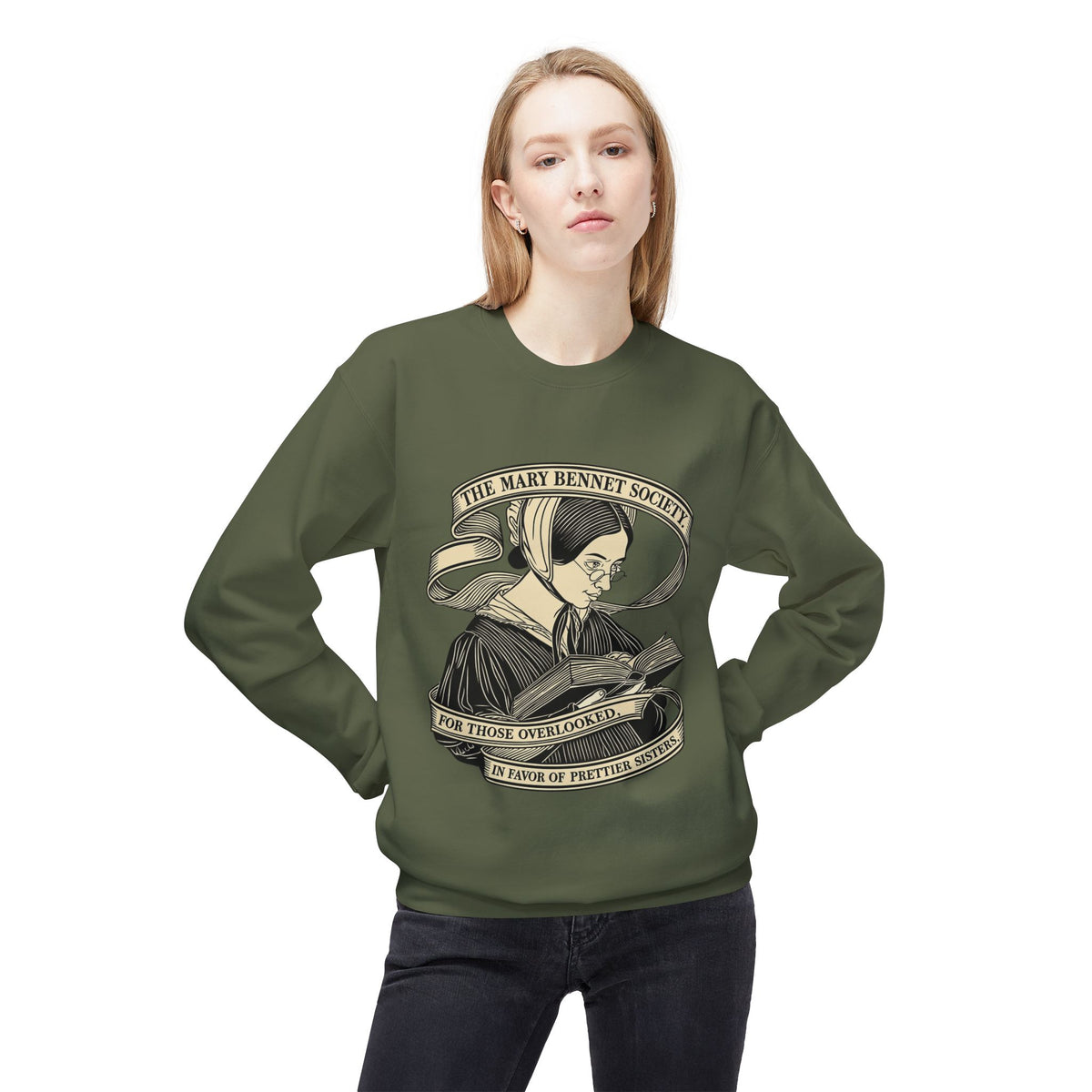 The Mary Bennet Society Literary Crewneck Sweatshirt — Vintage Booklover Reading Crew