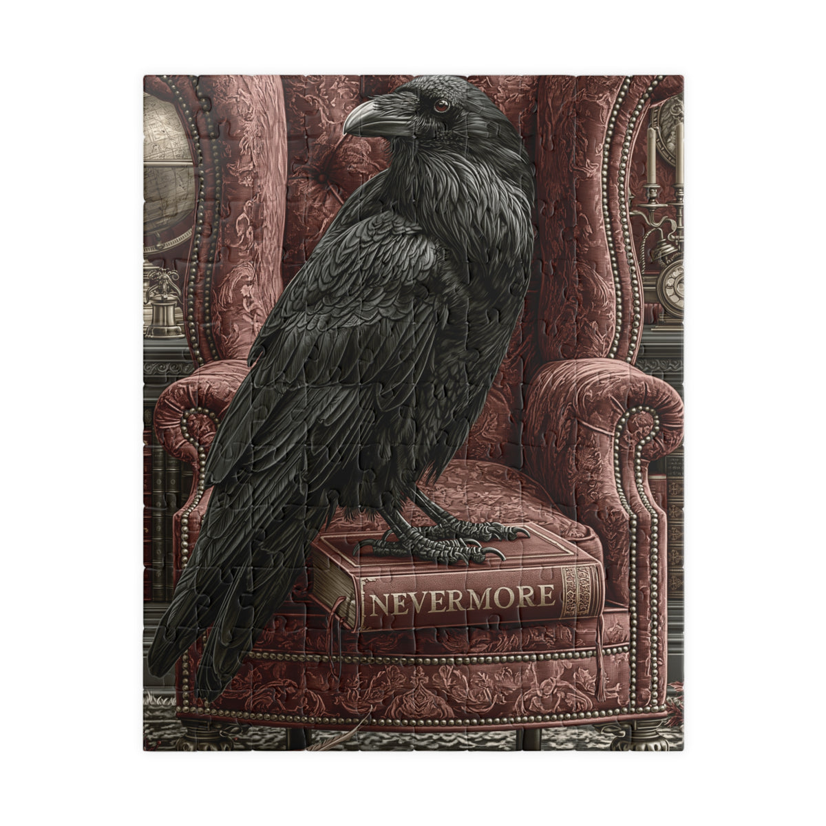 Poe's Raven on Armchair - Nevermore Puzzle