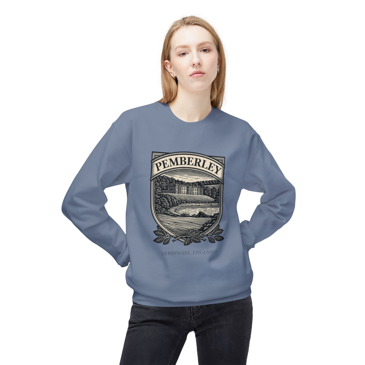Pemberley Estate Crewneck Sweatshirt — Jane Austen Cozy Literary Pullover
