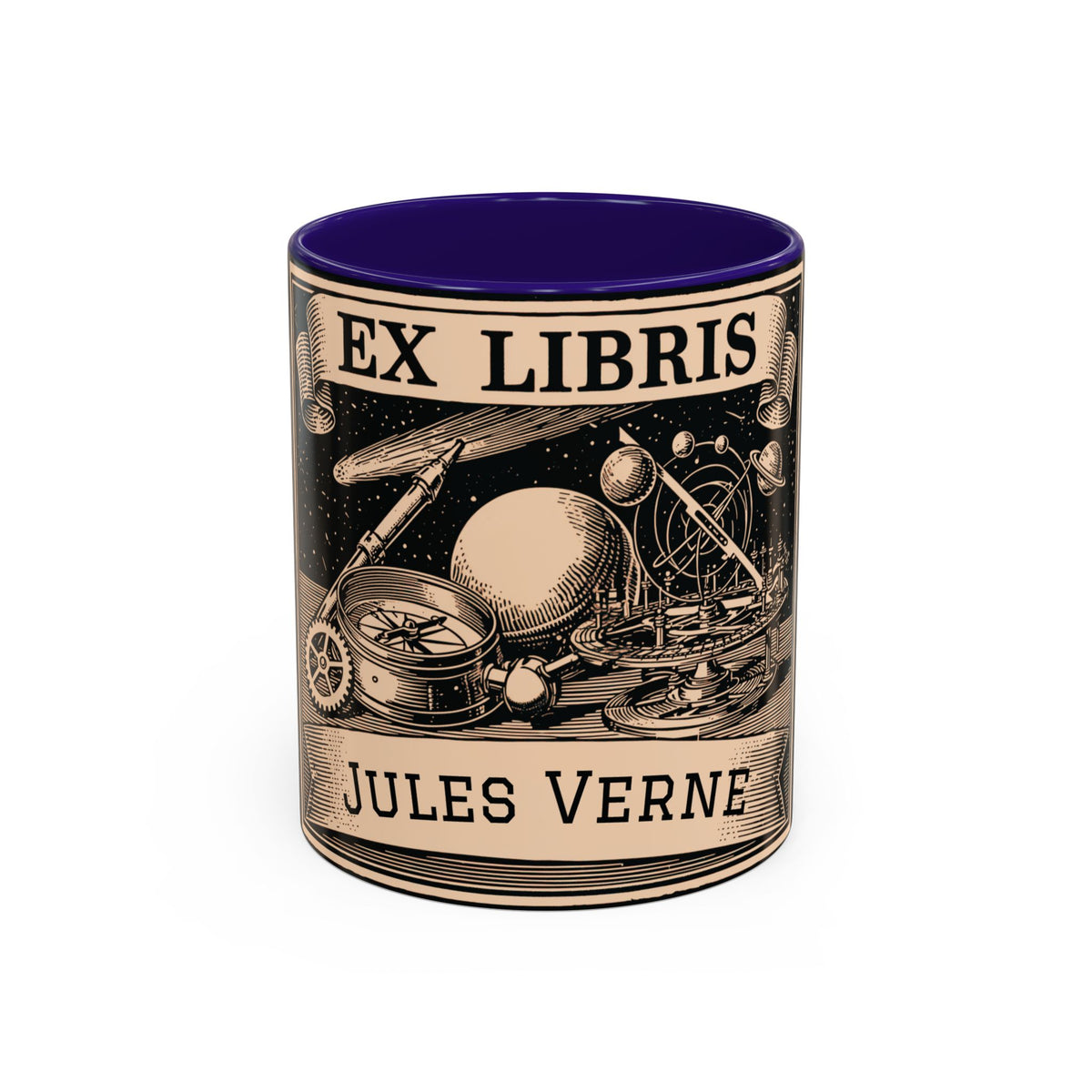 Jules Verne Ex Libris Vintage Science Fiction Coffee Mug (11oz & 15oz)