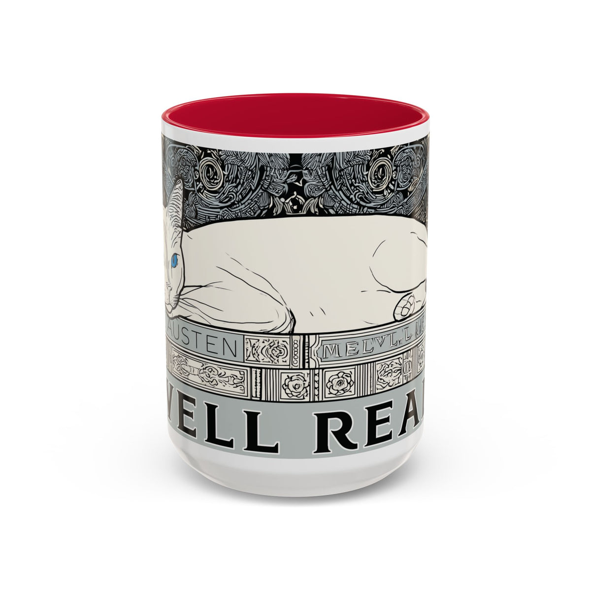 Well Read Siamese Cat Mug | Color Accent Ceramic Mug