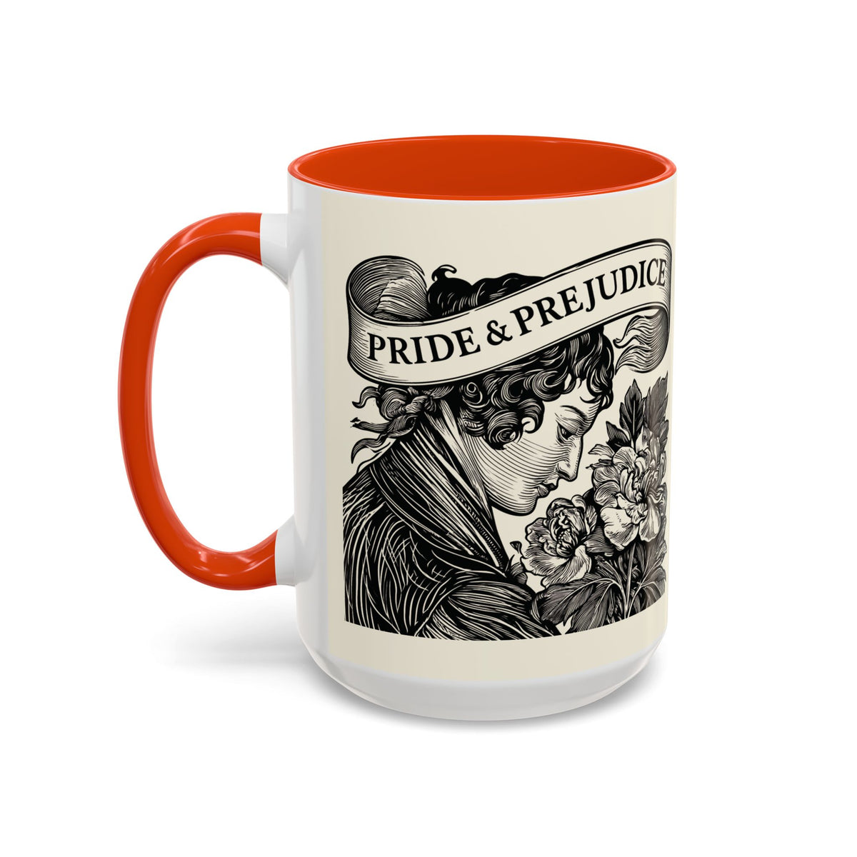 Quote from Pride & Prejudice Vintage Floral Mug — “Pride & Prejudice” Ceramic Book Lover Mug (11oz/15oz)