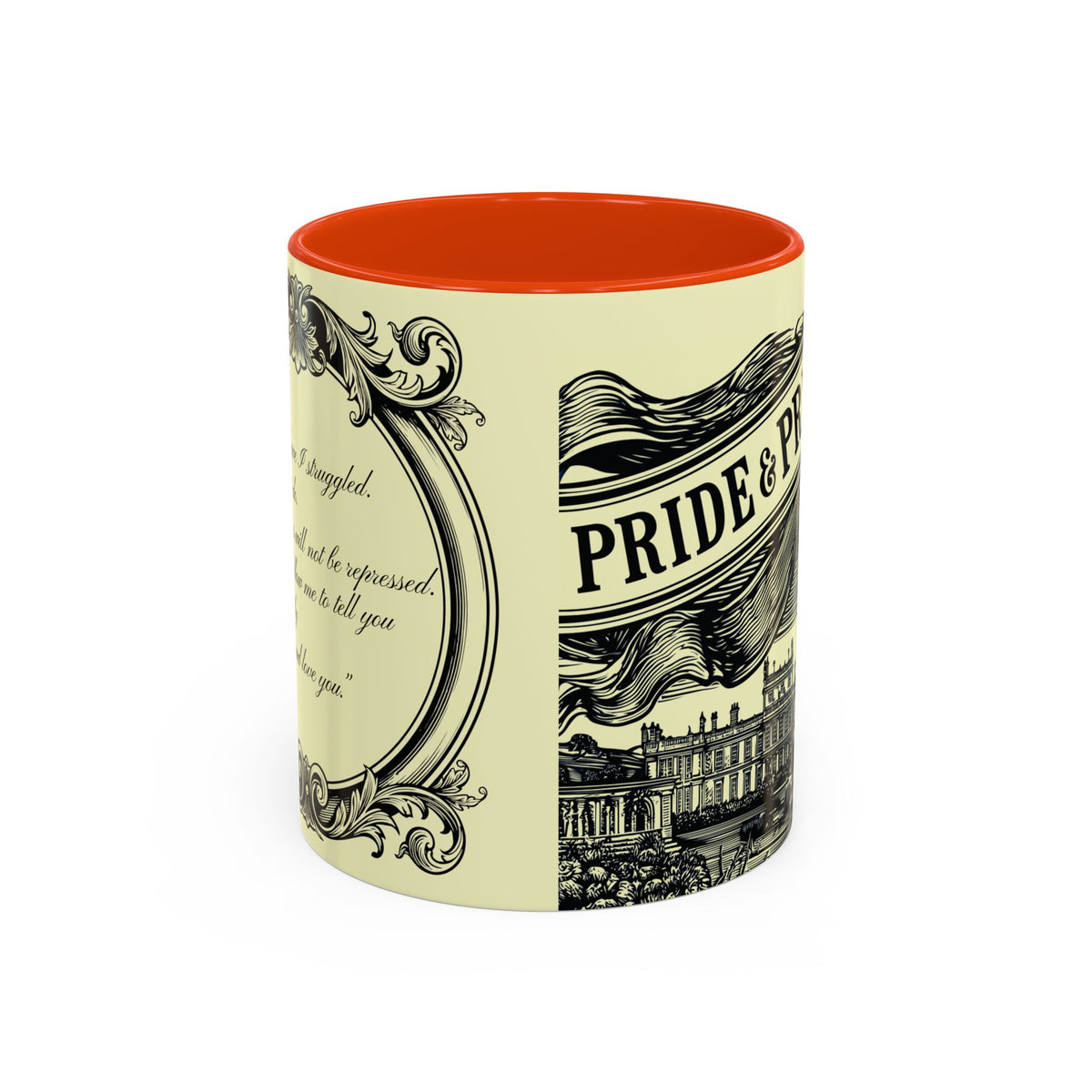 Pride & Prejudice Vintage Illustration Ceramic Mug — Mr. Darcy at Pemberley with Quote (11oz/15oz)
