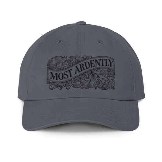 'Most Ardently' Vintage Engraving —  Dark Lettering Outdoor Cap