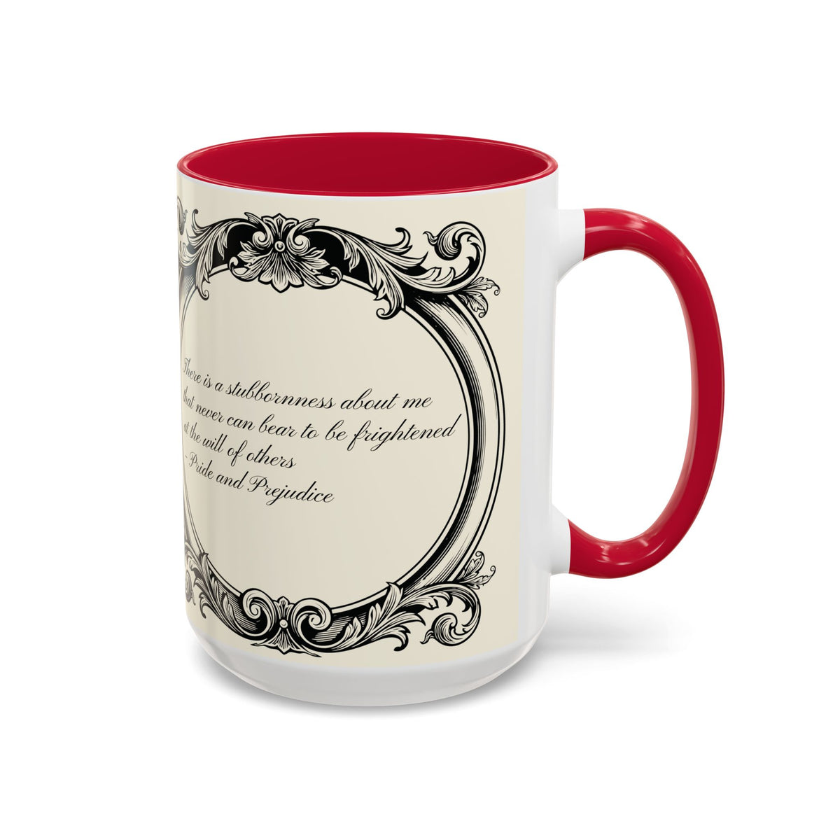 Quote from Pride & Prejudice Vintage Floral Mug — “Pride & Prejudice” Ceramic Book Lover Mug (11oz/15oz)
