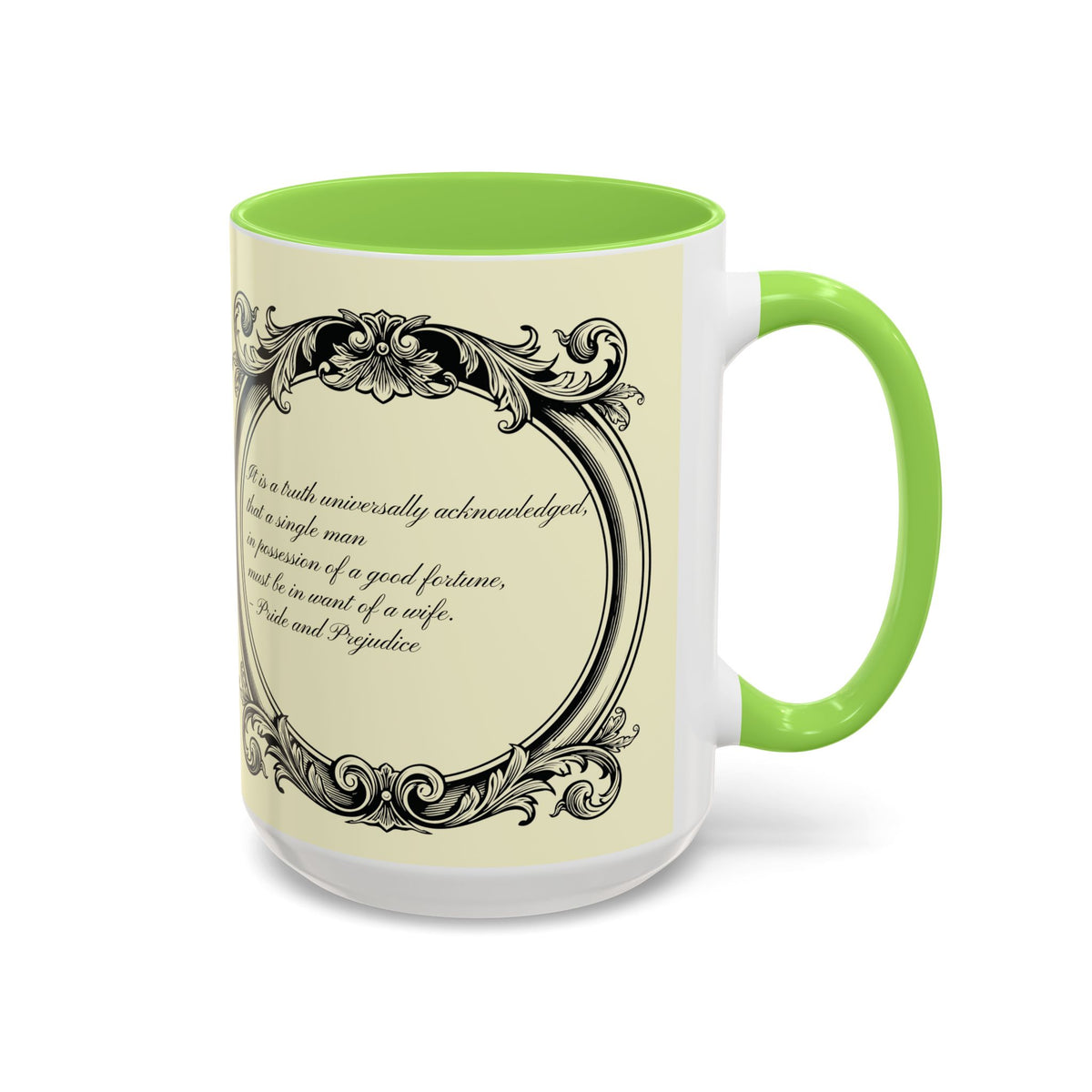 Pride and Prejudice Quote Mug — “Mr. Darcy at Pemberley” Vintage Jane Austen Coffee Cup (11oz/15oz)