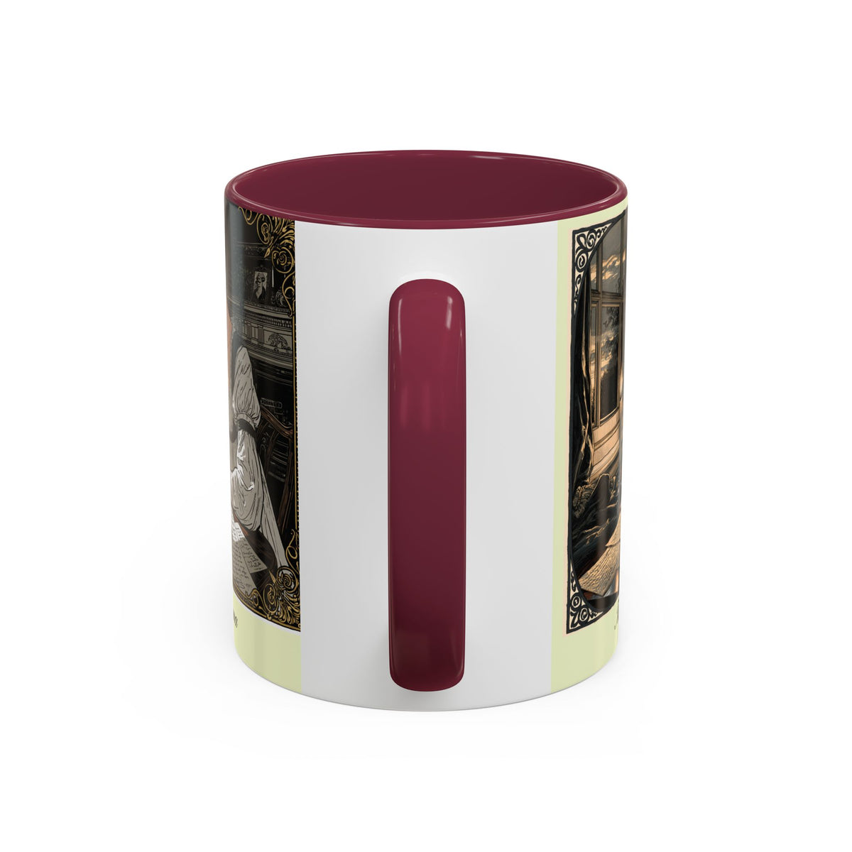 Regency Tea Quote Mug — 'Young Jane Austen Writing at Her Desk' Ceramic Coffee & Tea Cup (11oz/15oz)