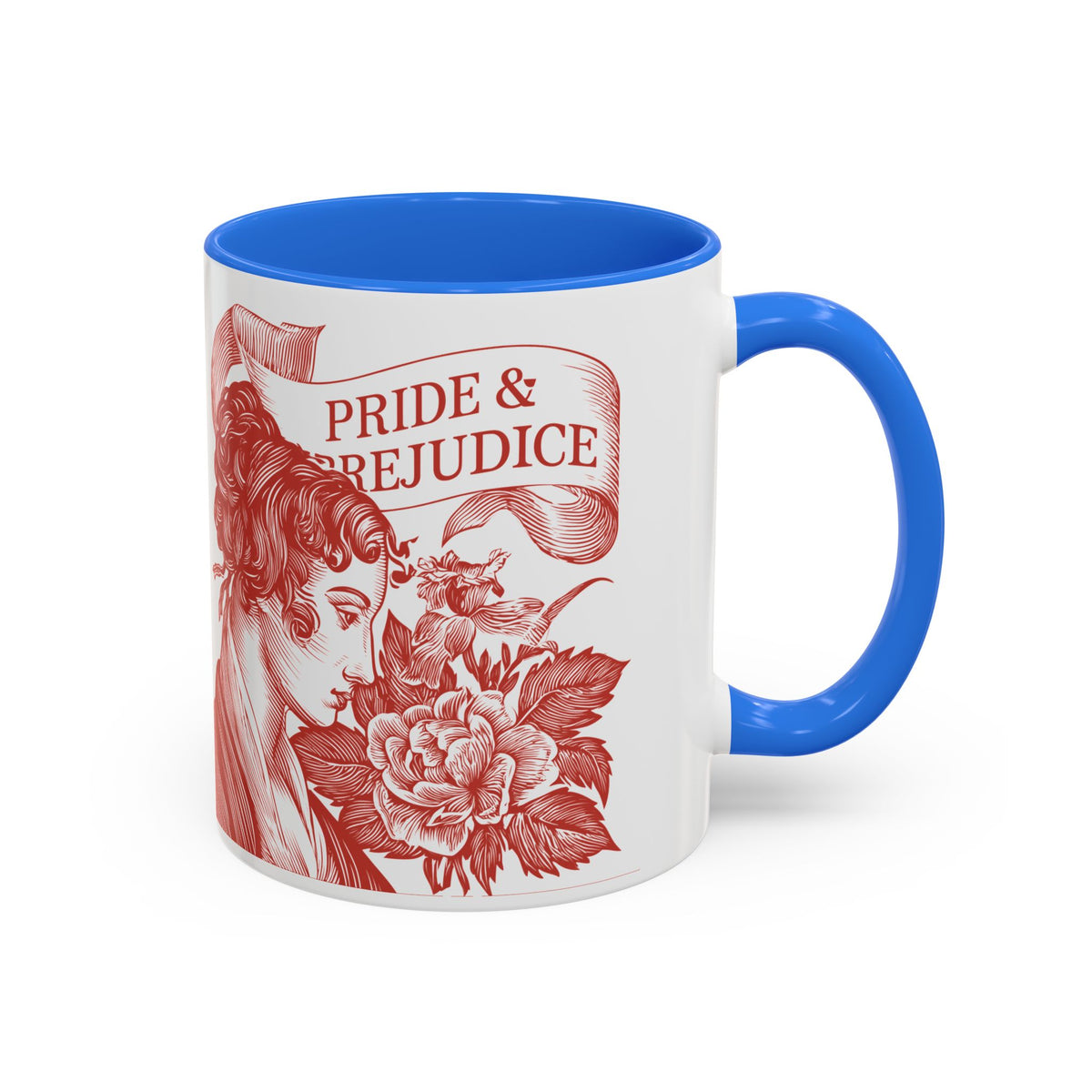 "...follies and nonsense" Elizabeth Bennet Quote  —  Pride & Prejudice Floral Mug (11oz/15oz)
