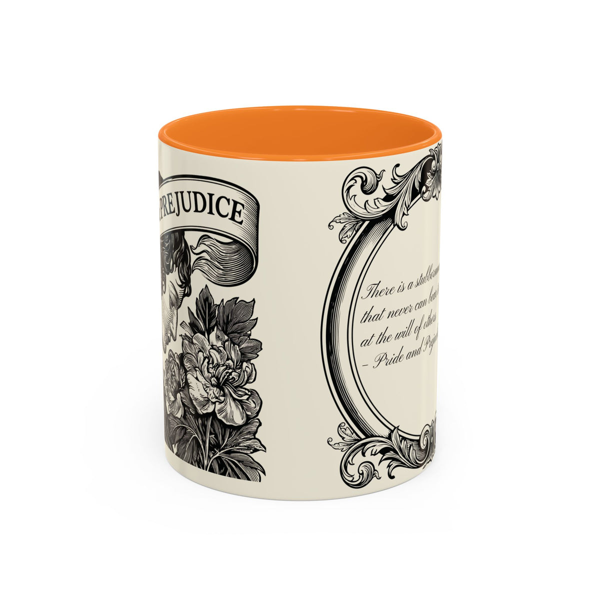 Quote from Pride & Prejudice Vintage Floral Mug — “Pride & Prejudice” Ceramic Book Lover Mug (11oz/15oz)