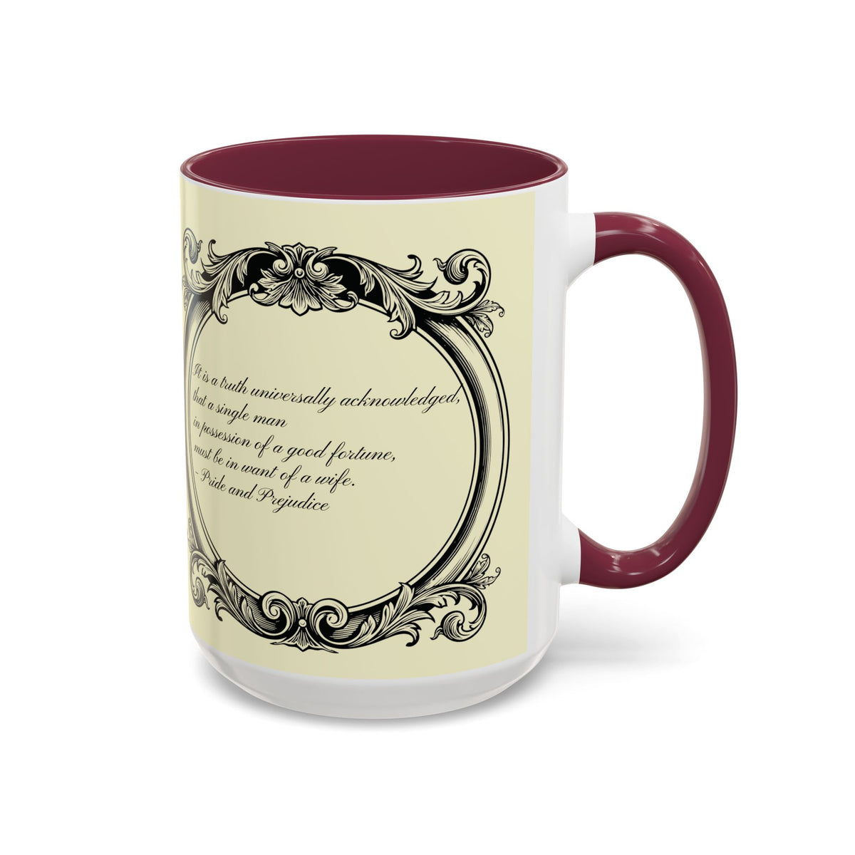 Pride and Prejudice Quote Mug — “Mr. Darcy at Pemberley” Vintage Jane Austen Coffee Cup (11oz/15oz)