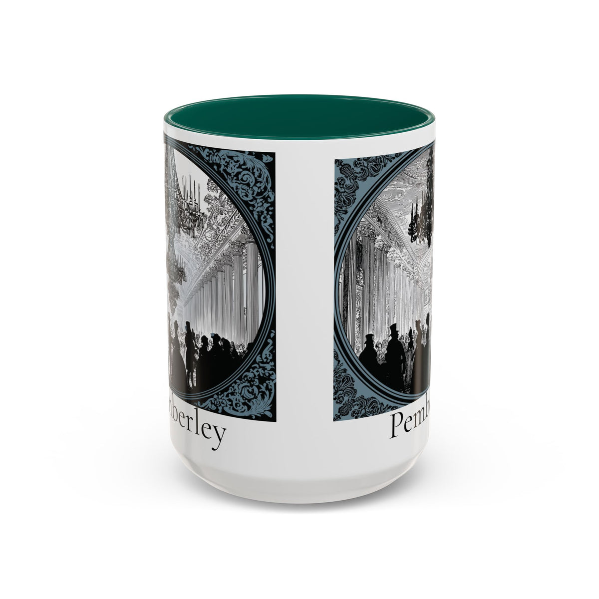 Pemberley Ballroom Illustration Mug | Color Accent Ceramic Mug