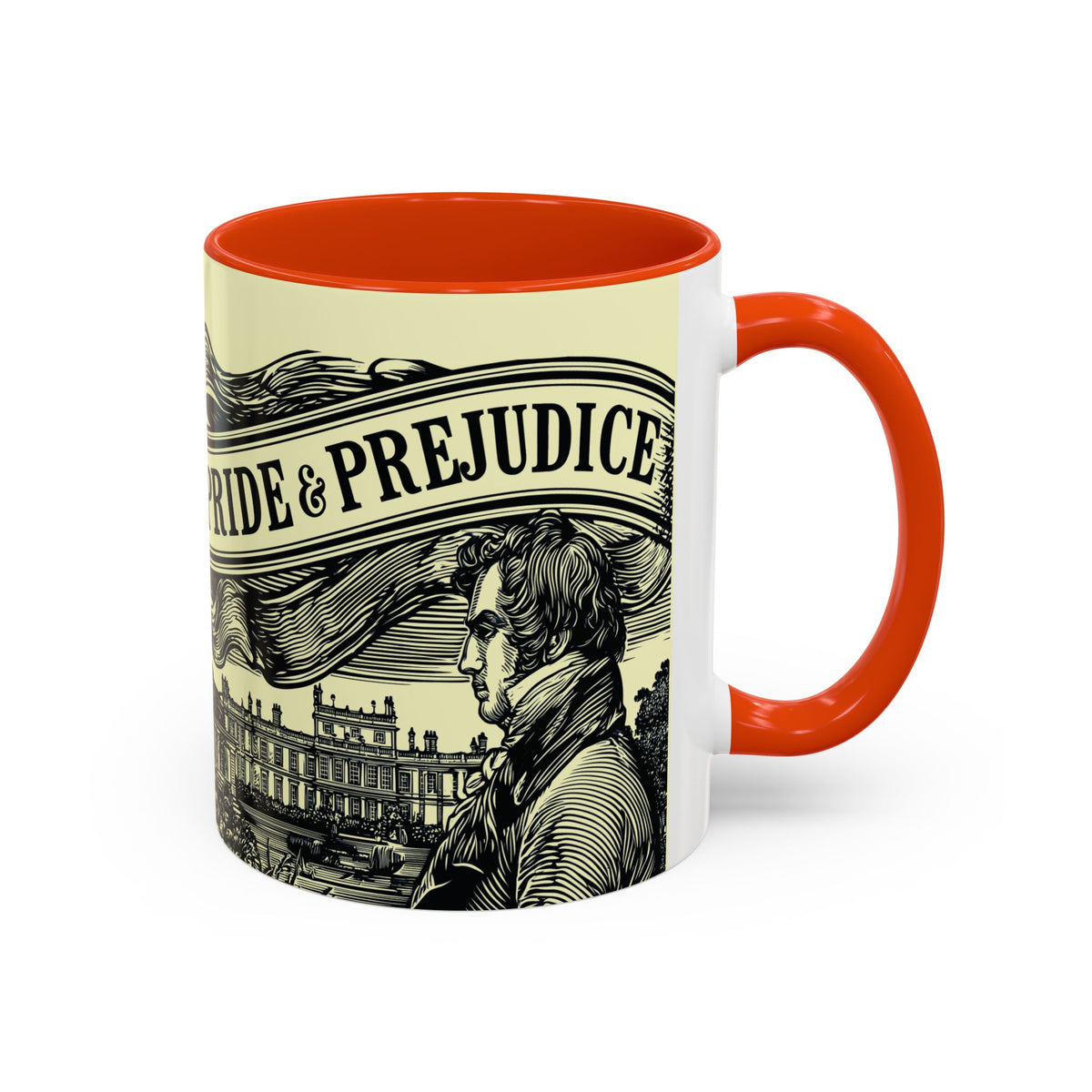 Pride & Prejudice Vintage Illustration Ceramic Mug — Mr. Darcy at Pemberley with Quote (11oz/15oz)