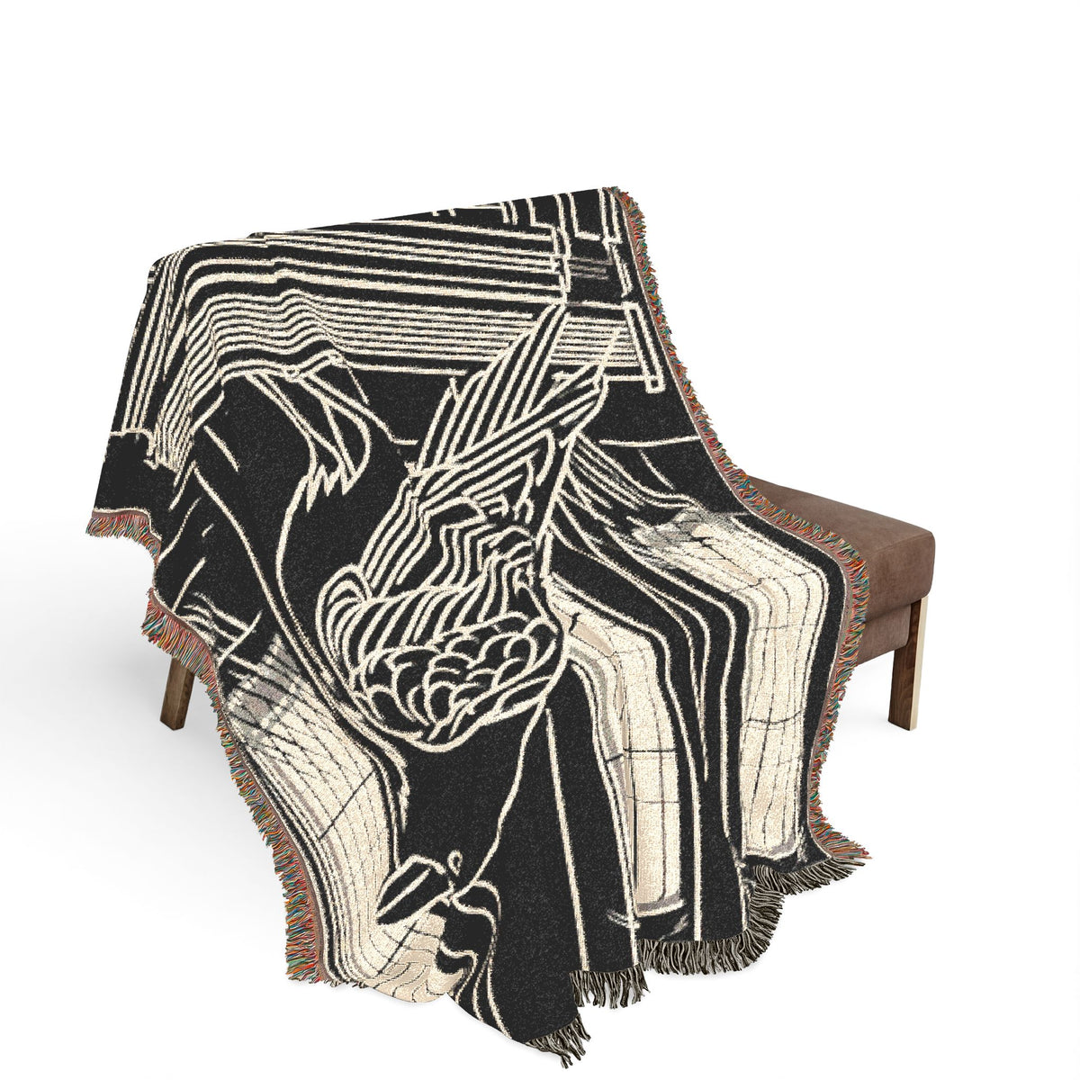 Nevermore Raven Woven Blanket | Gothic Poe Throw, Literary Decor