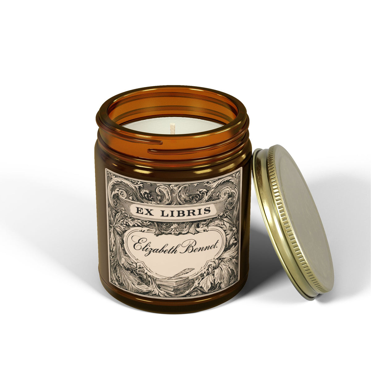 Ex Libris Vintage Label  Wax Candle