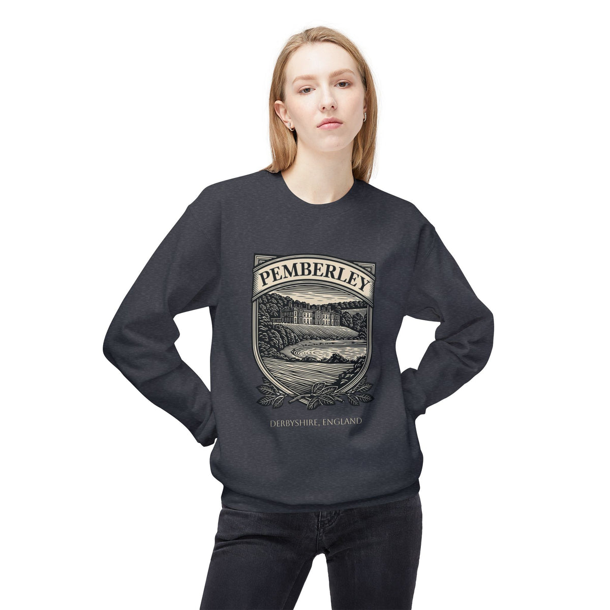 Pemberley Estate Crewneck Sweatshirt — Jane Austen Cozy Literary Pullover
