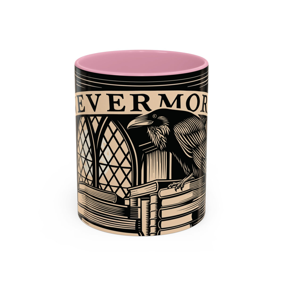 x Nevermore Raven woodcut illustration Mug | Edgar Allan Poe inspired
