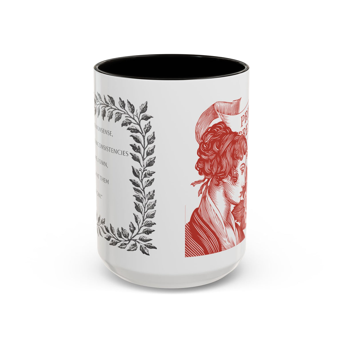 "...follies and nonsense" Elizabeth Bennet Quote  —  Pride & Prejudice Floral Mug (11oz/15oz)