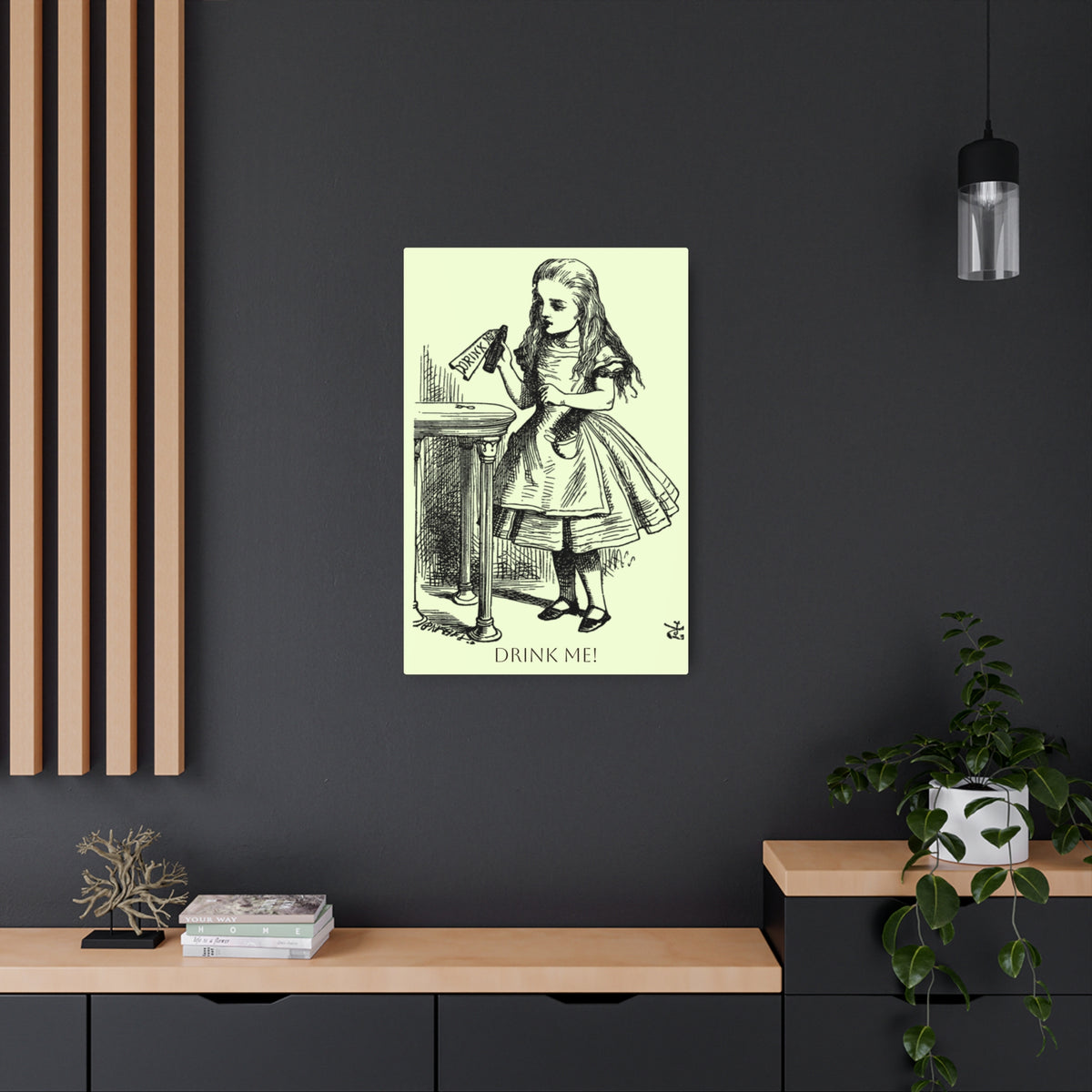 Alice in Wonderland 'Drink Me' Metal Art Sign