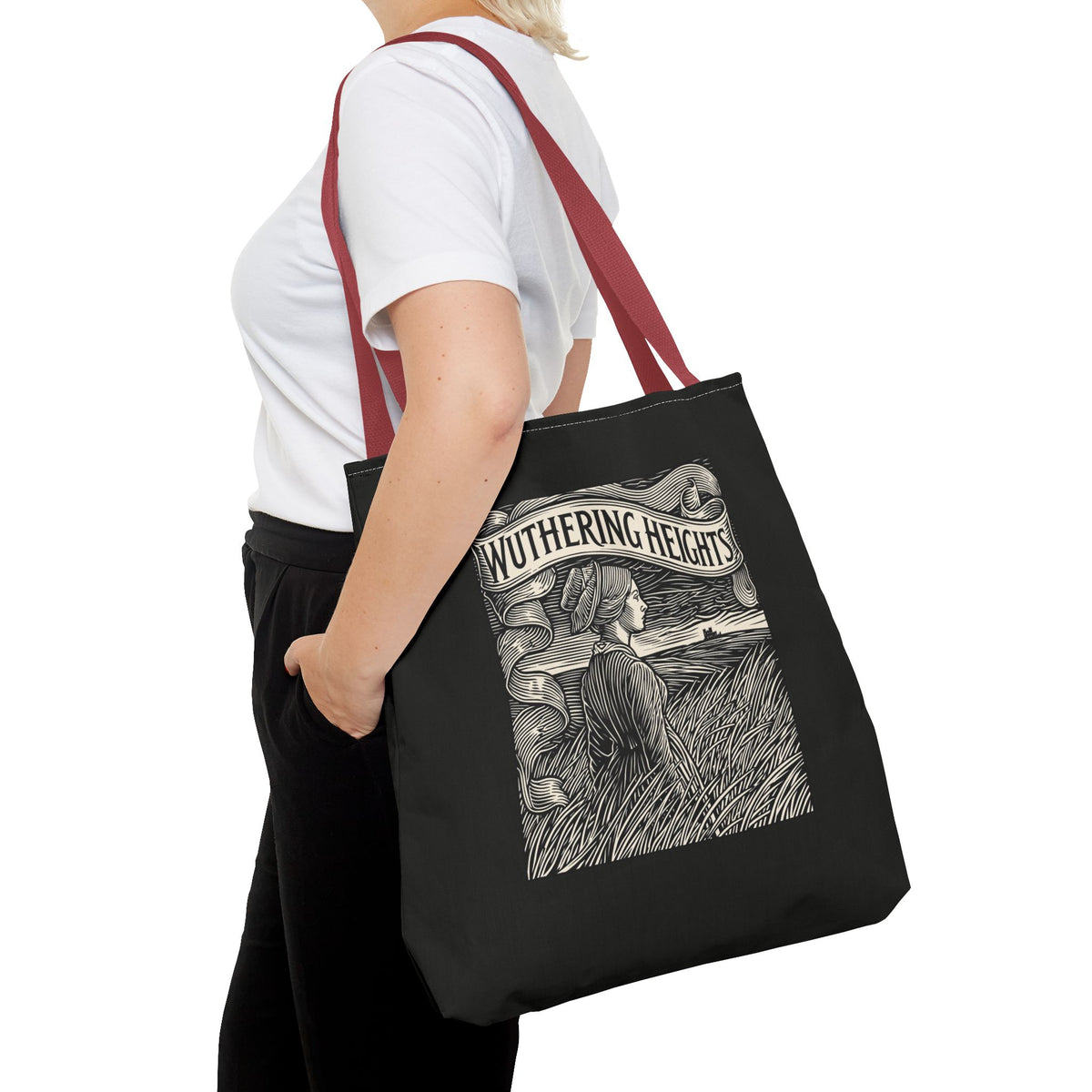 Wuthering Heights Illustrated Tote Bag — Gothic Novel Literary Canvas Tote