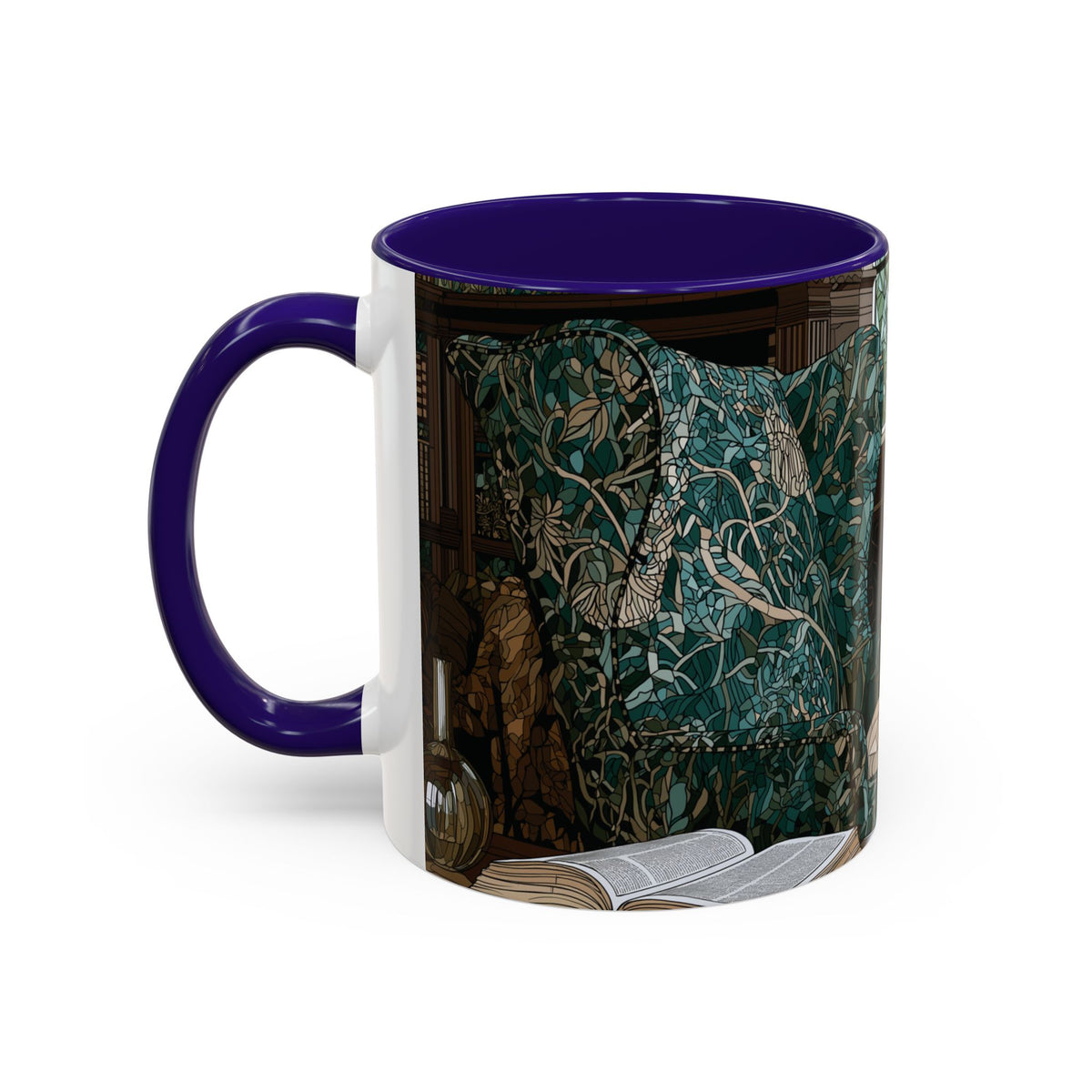 Cozy Reading Nook Cat Mug | Ceramic Coffee Cup 11oz 15oz
