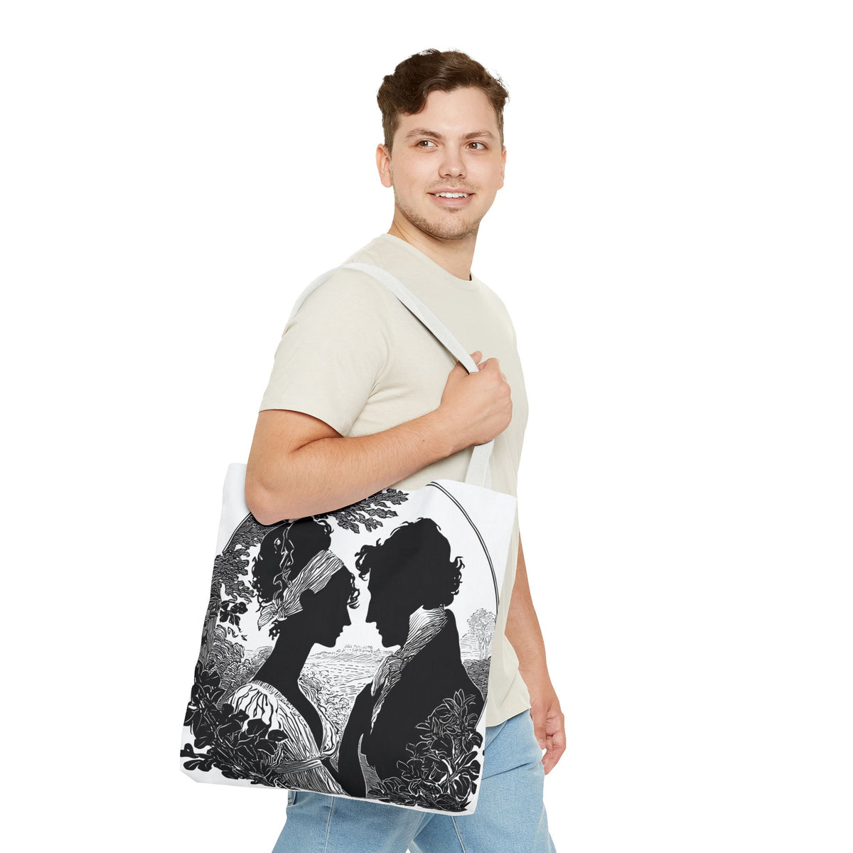 Silhouette Romance Tote Bag — Vintage Regency Couple