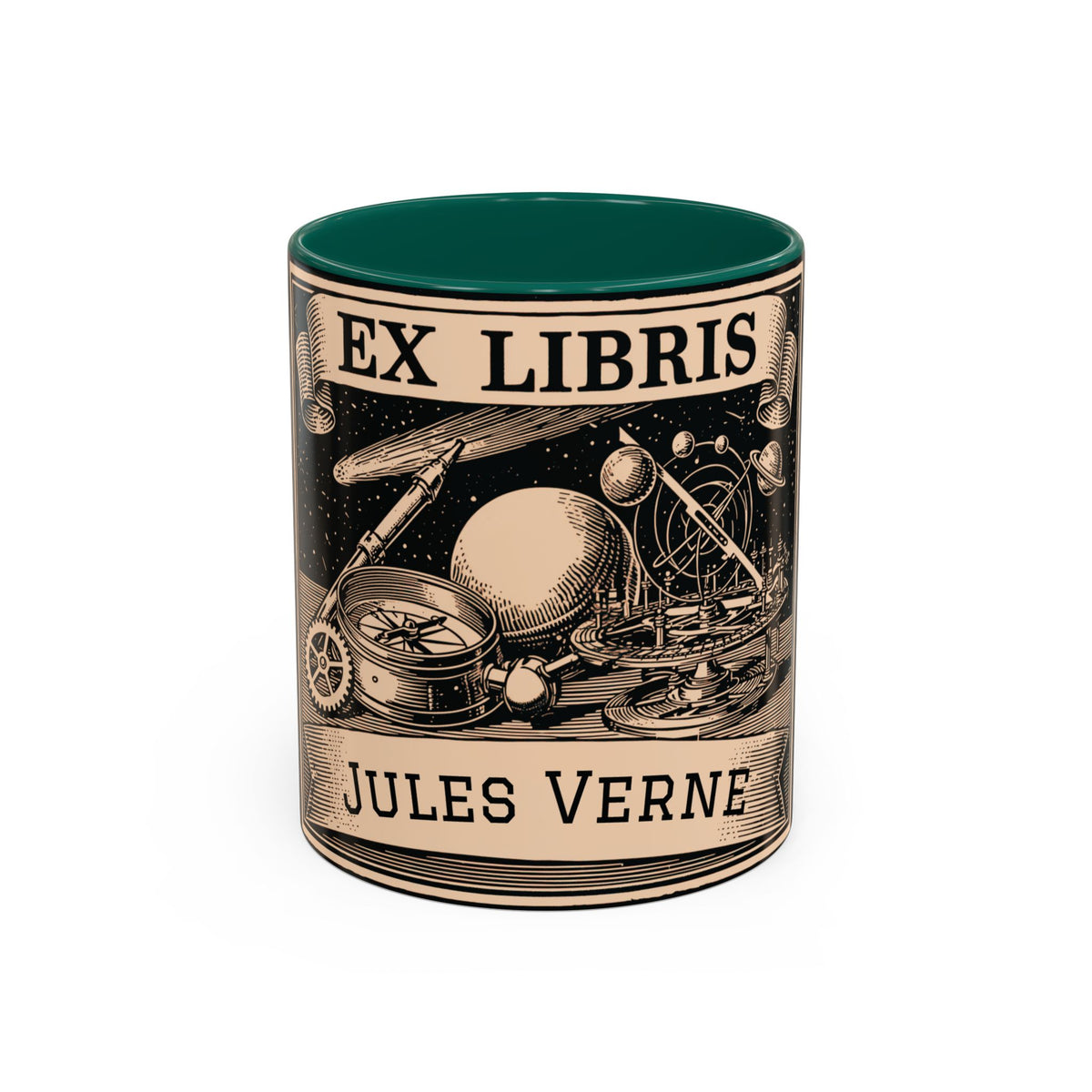 Jules Verne Ex Libris Vintage Science Fiction Coffee Mug (11oz & 15oz)