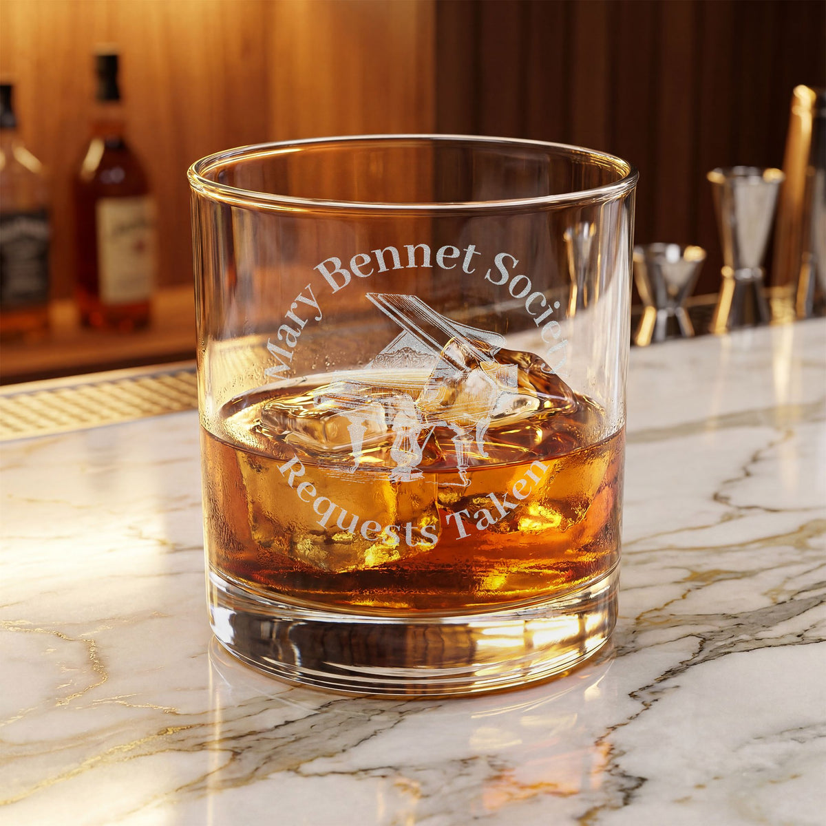 Mary Bennet's Recital — Pianoforte Engraved 10.5oz Whiskey Glass