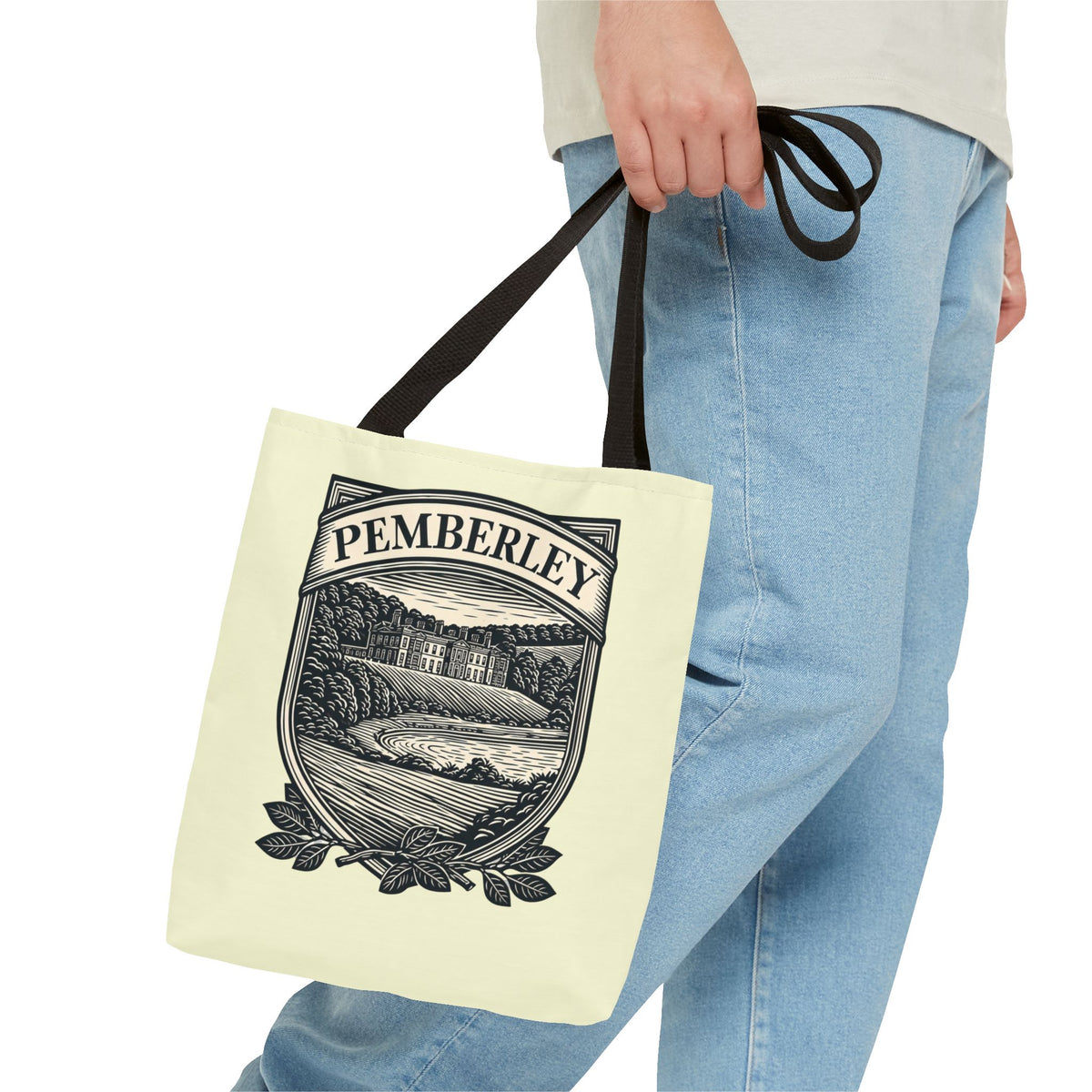 Pemberley Crest Tote Bag — Regency Manor Vintage Shield Canvas Tote