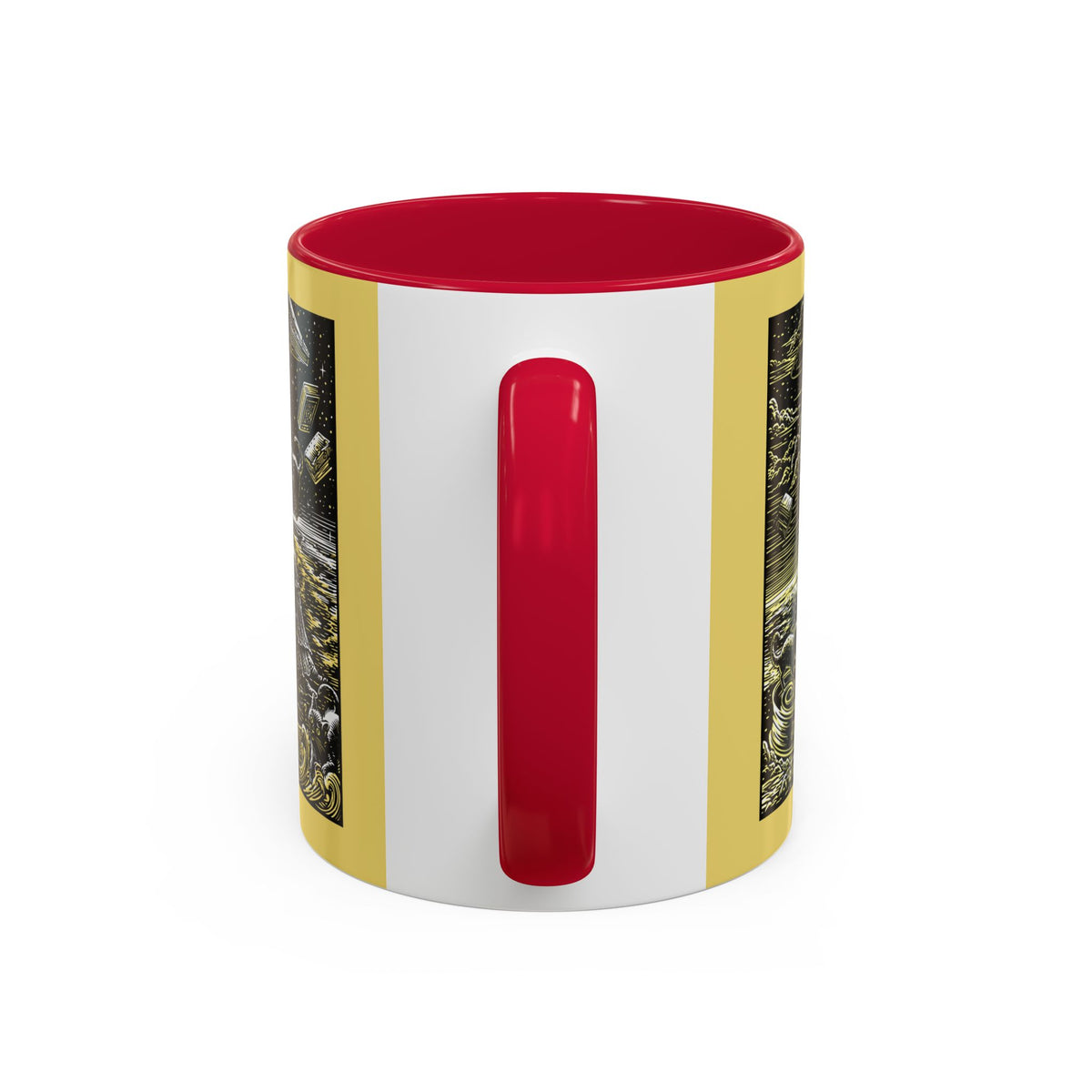 "Just One More Chapter" Under UFO Illustration Mug | Color Accent Coffee Cup