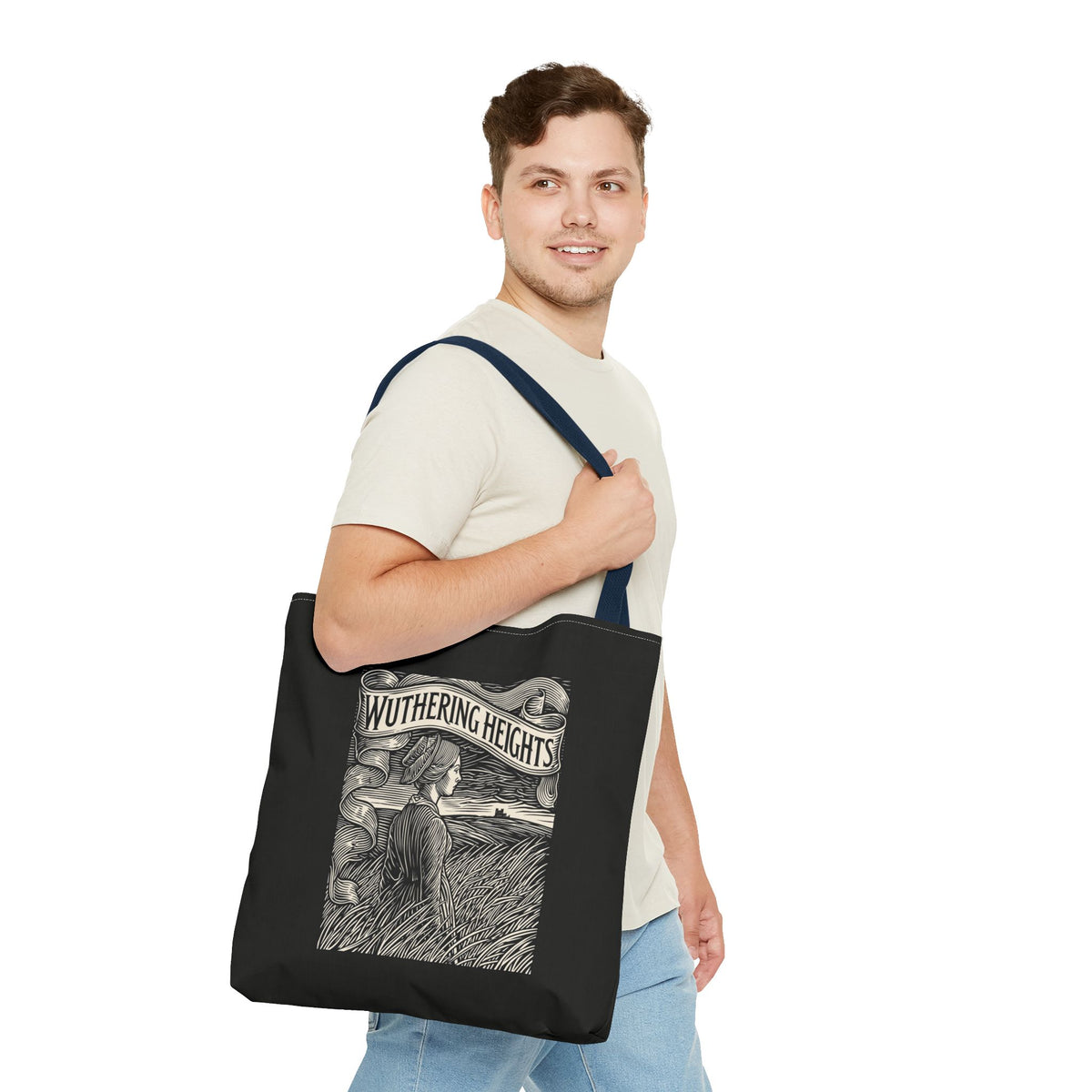 Wuthering Heights Illustrated Tote Bag — Gothic Novel Literary Canvas Tote
