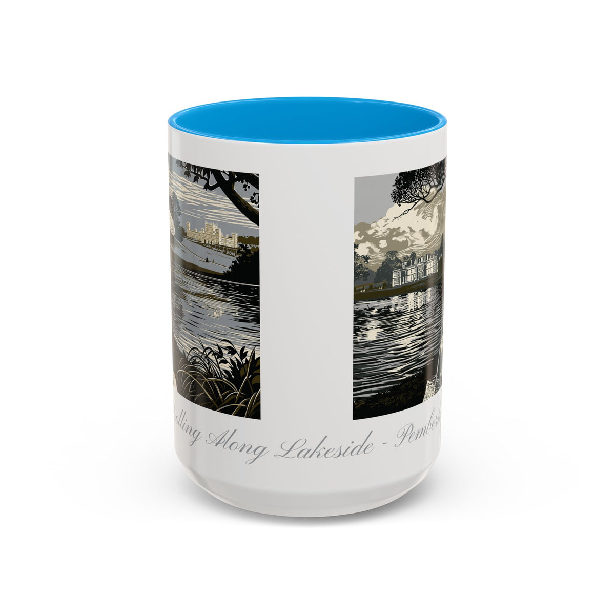 'Strolling Pemberley' Ceramic Coffee Cup — Vintage Regency Silhouette Mug